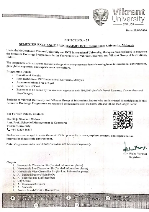 Semester Exchange Programme- INTI, Malaysia