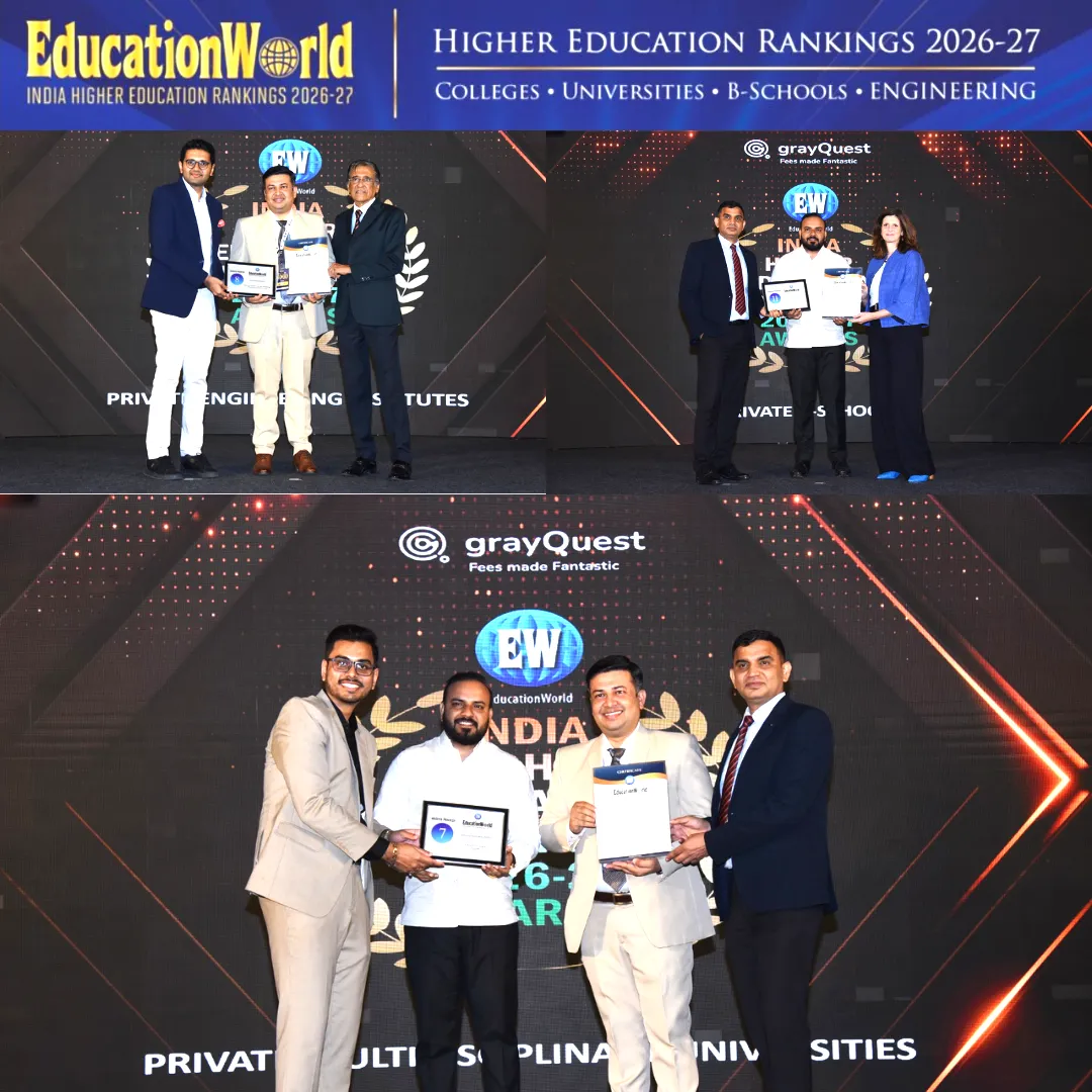 Education World higher education rankings certificate for Vikrant University