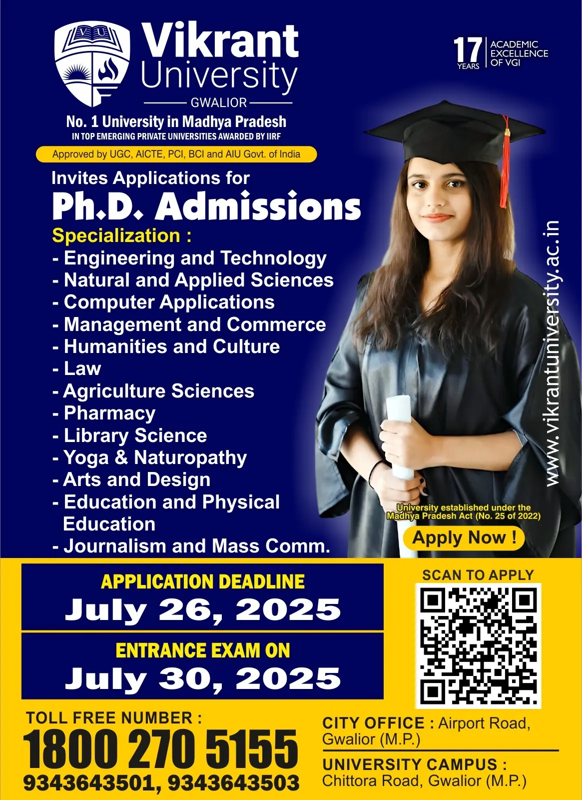 Ph.D 30 July 2025 Last Date